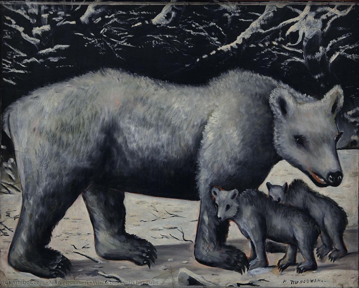 White Bear With Her Cubs — ニコ・ピロスマニ (niko Pirosmani)
