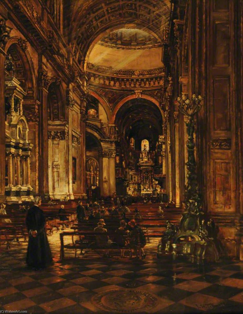 Interior Of St Paul's Cathedral, London — Joseph William Topham Vinall
