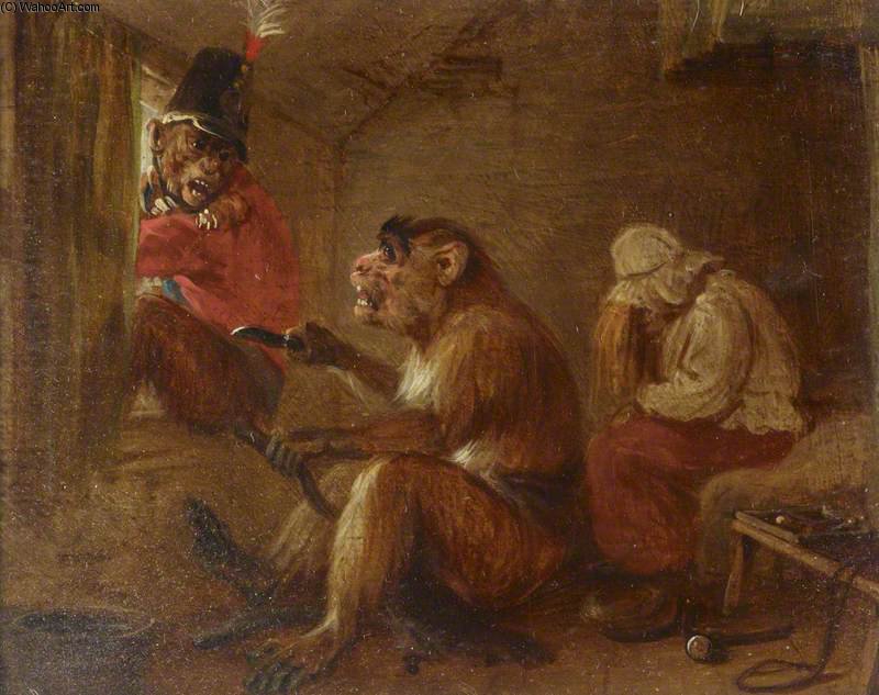 From A Set Of Four Singeries - A Failed Escape - A Monkey Cutting Off The Suitor's Tail — Edmund Bristow