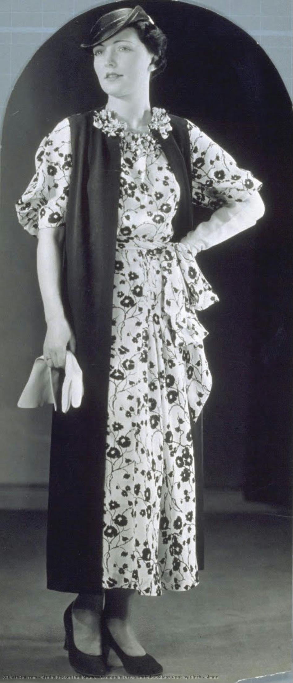 Woman In Dress And Sleeveless Coat By Block & Simon — Studio Becker Und Maass