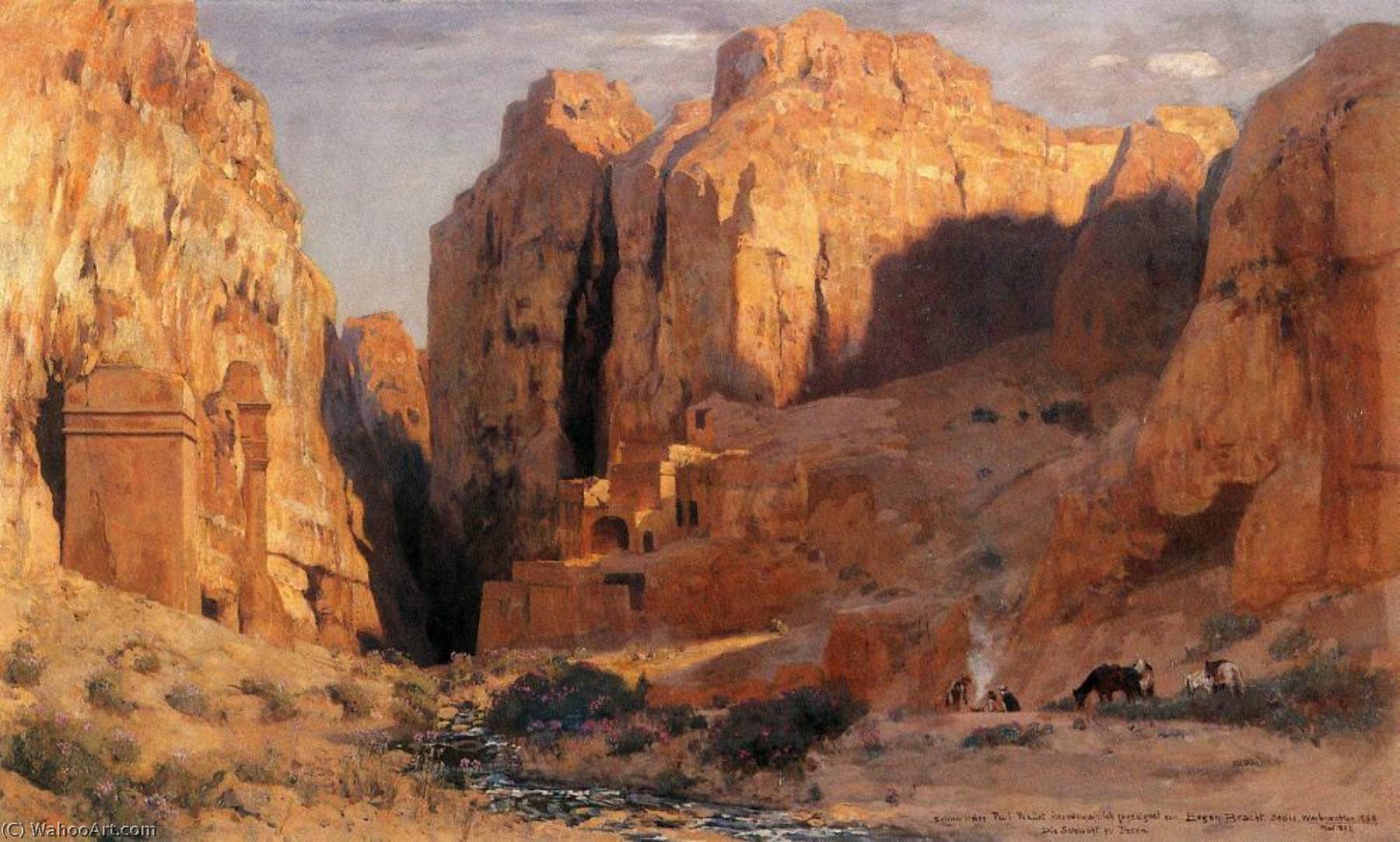 In The Gorge Of The Tombs, Petra (in Der Gräberschlucht Von Petra) — Eugen Felix Prosper Bracht