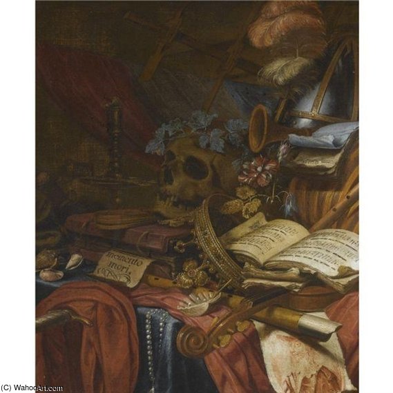 A Vanitas Still Life — Vincent I Laurensz Van Der Vinne