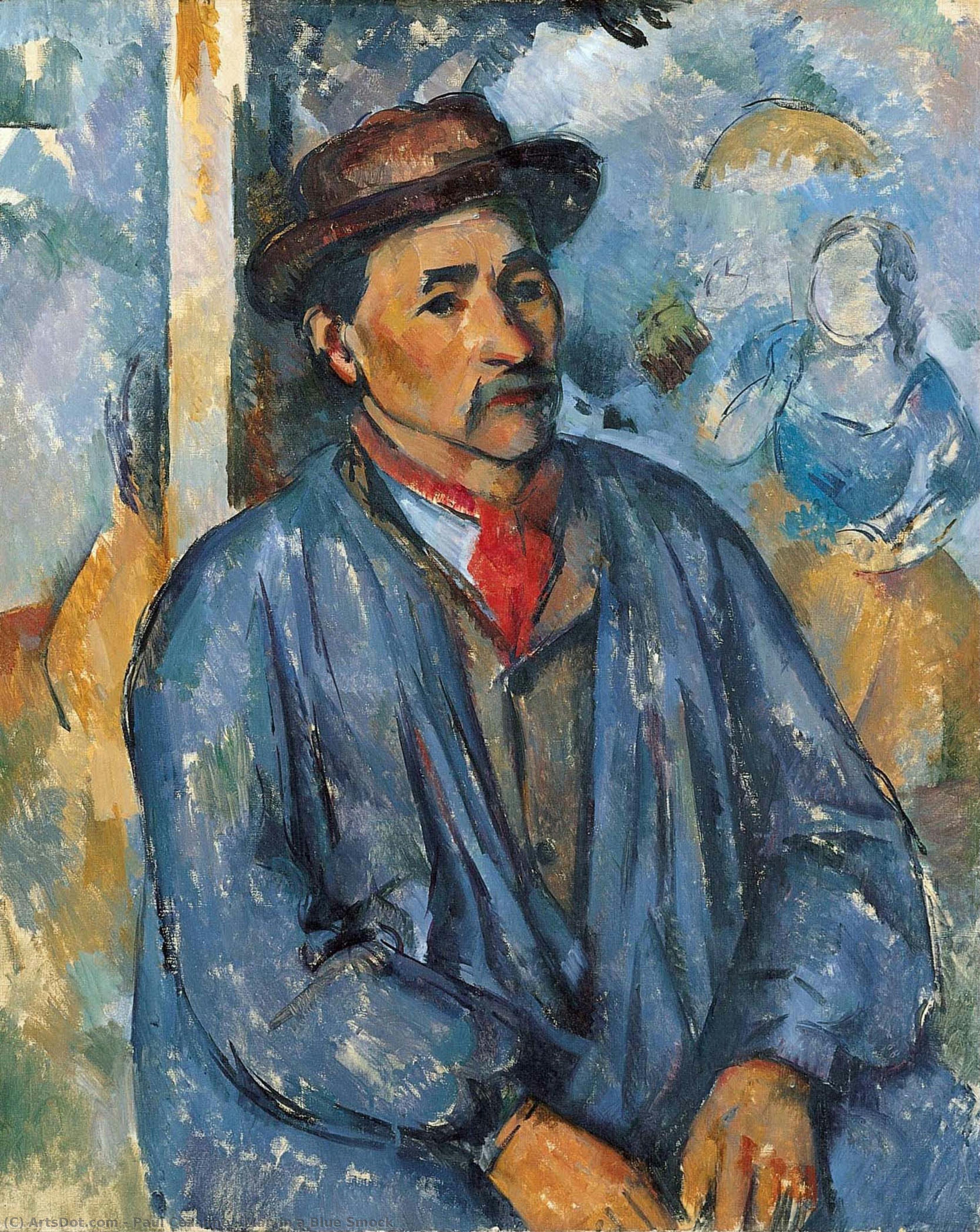 Hombre Con Camisa Azul — Paul Cézanne