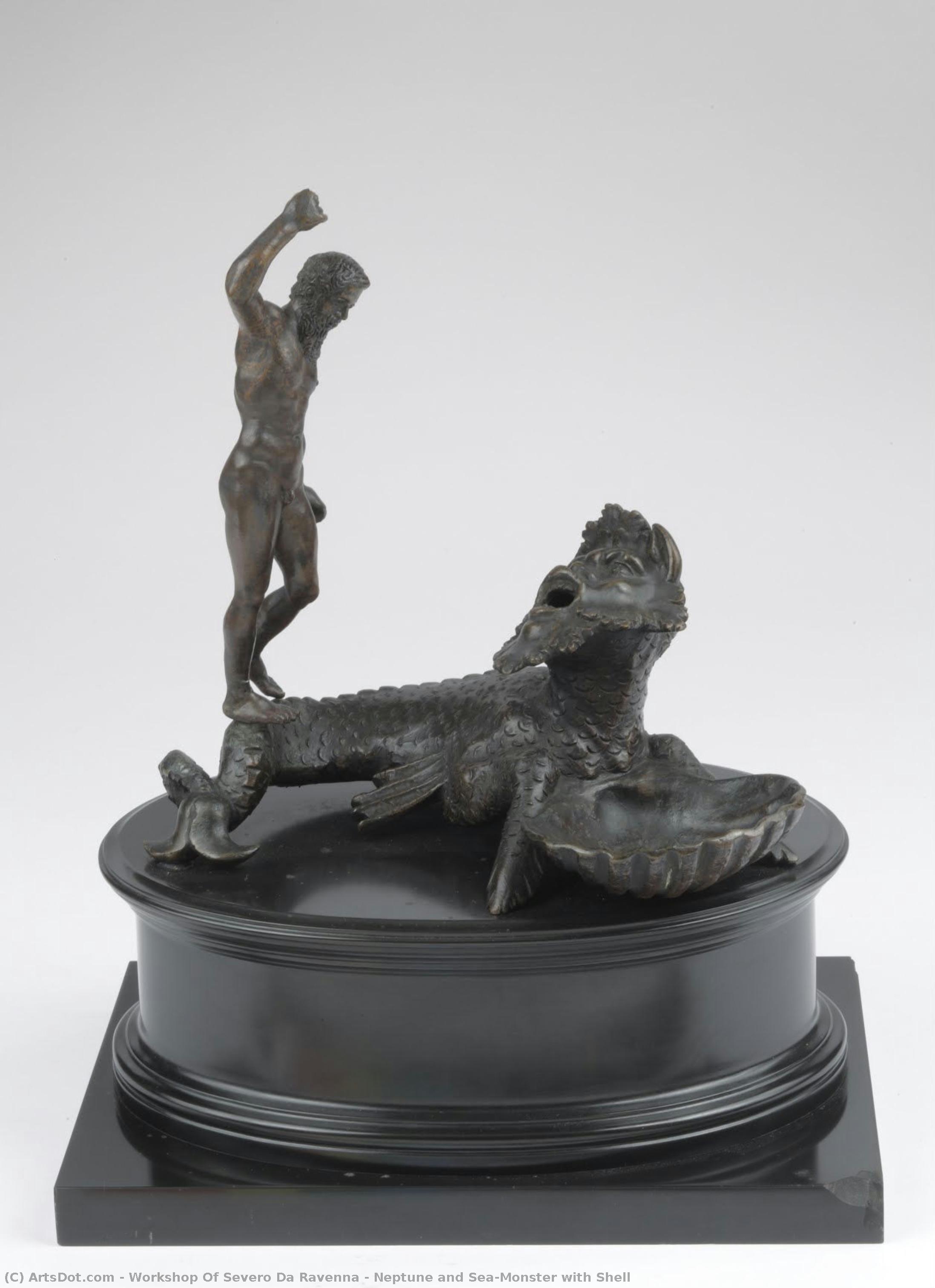 Neptune And Sea-monster With Shell — Workshop Of Severo Da Ravenna