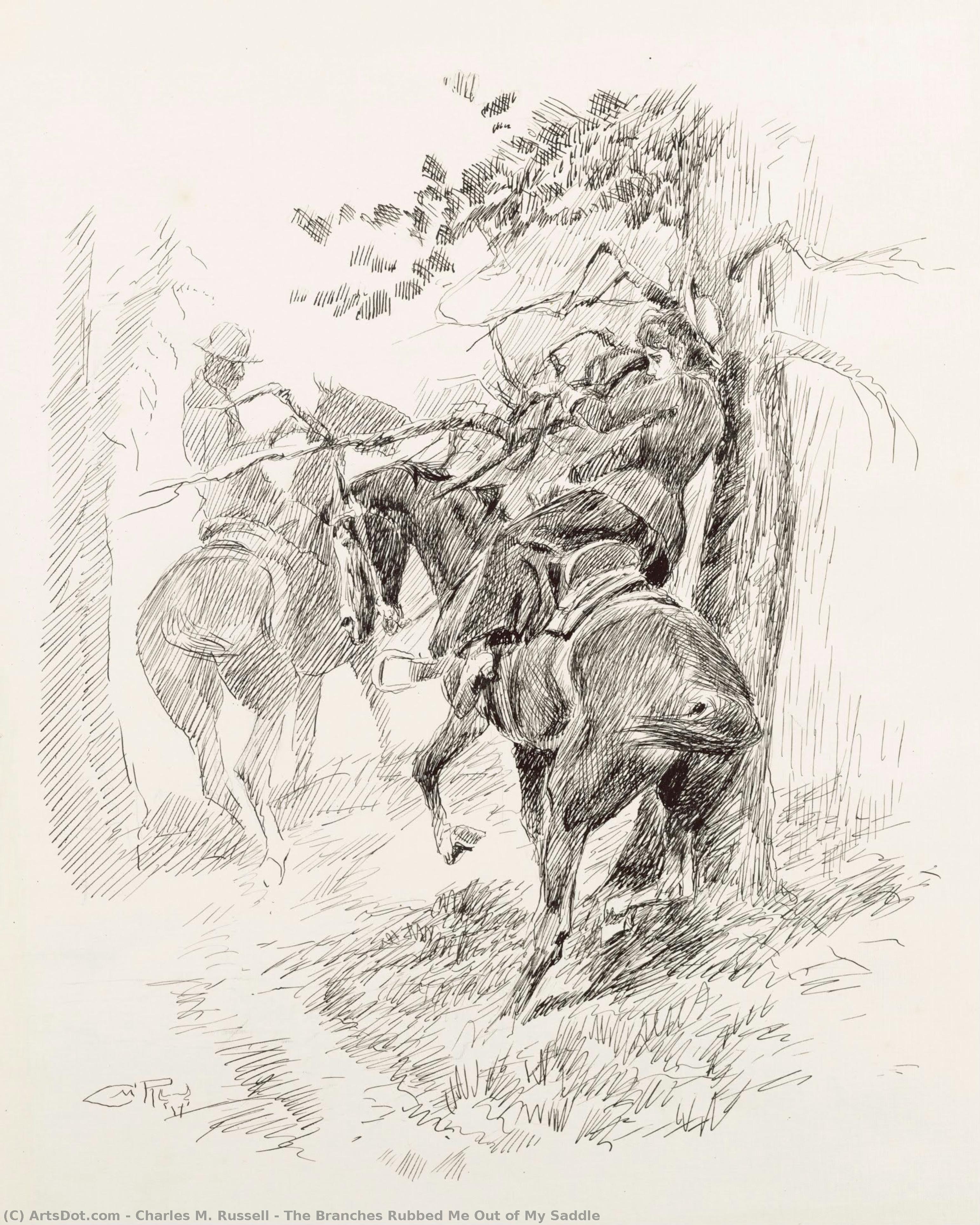 The Branches Rubbed Me Out Of My Saddle — Charles Marion Russell