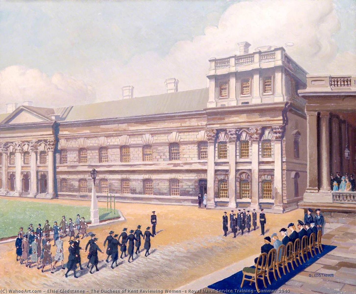 The Duchess Of Kent Reviewing Women's Royal Naval Service Training, Summer 1940 — Elsie Gledstanes