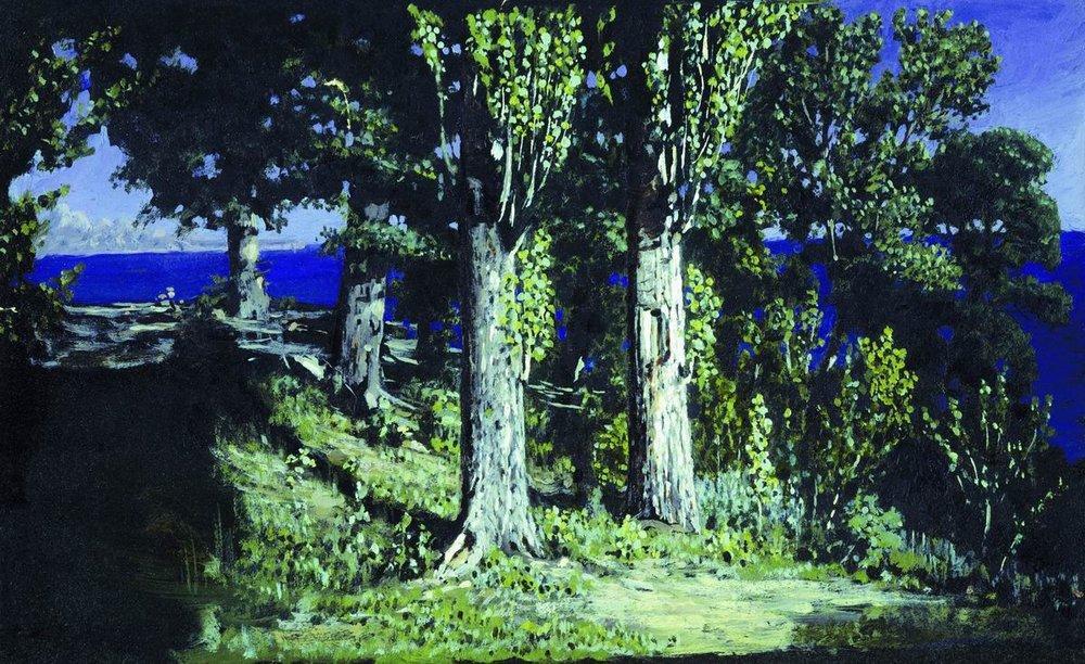 Cypresses On A Seashore. The Crimea — Arkhip Ivanovich Kuindzhi