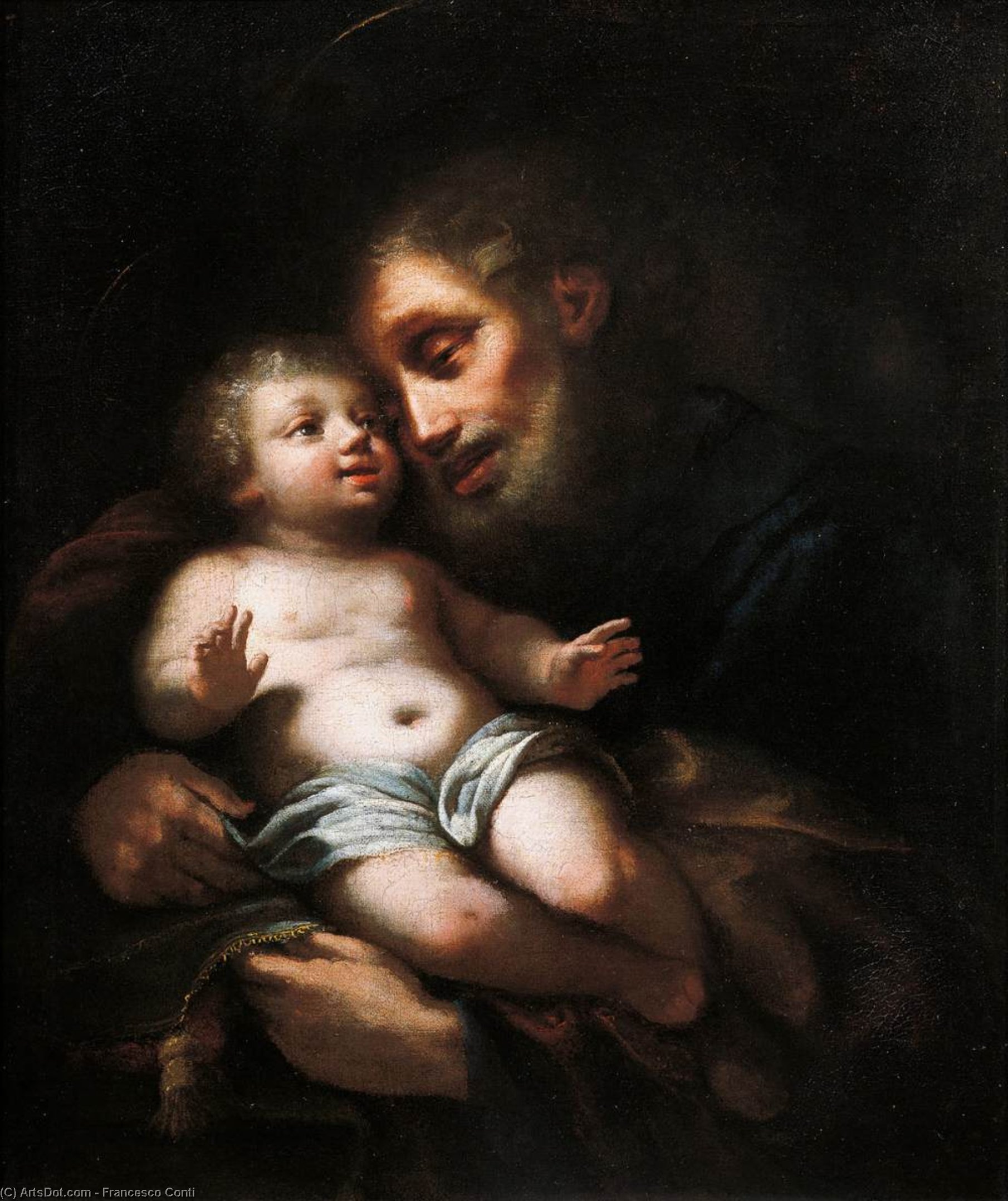 St Joseph With The Child — Francesco Conti