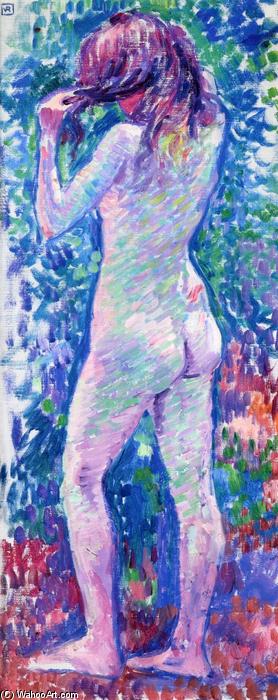 Nude From Behind, Fixing Her Hair — Theo Van Rysselberghe