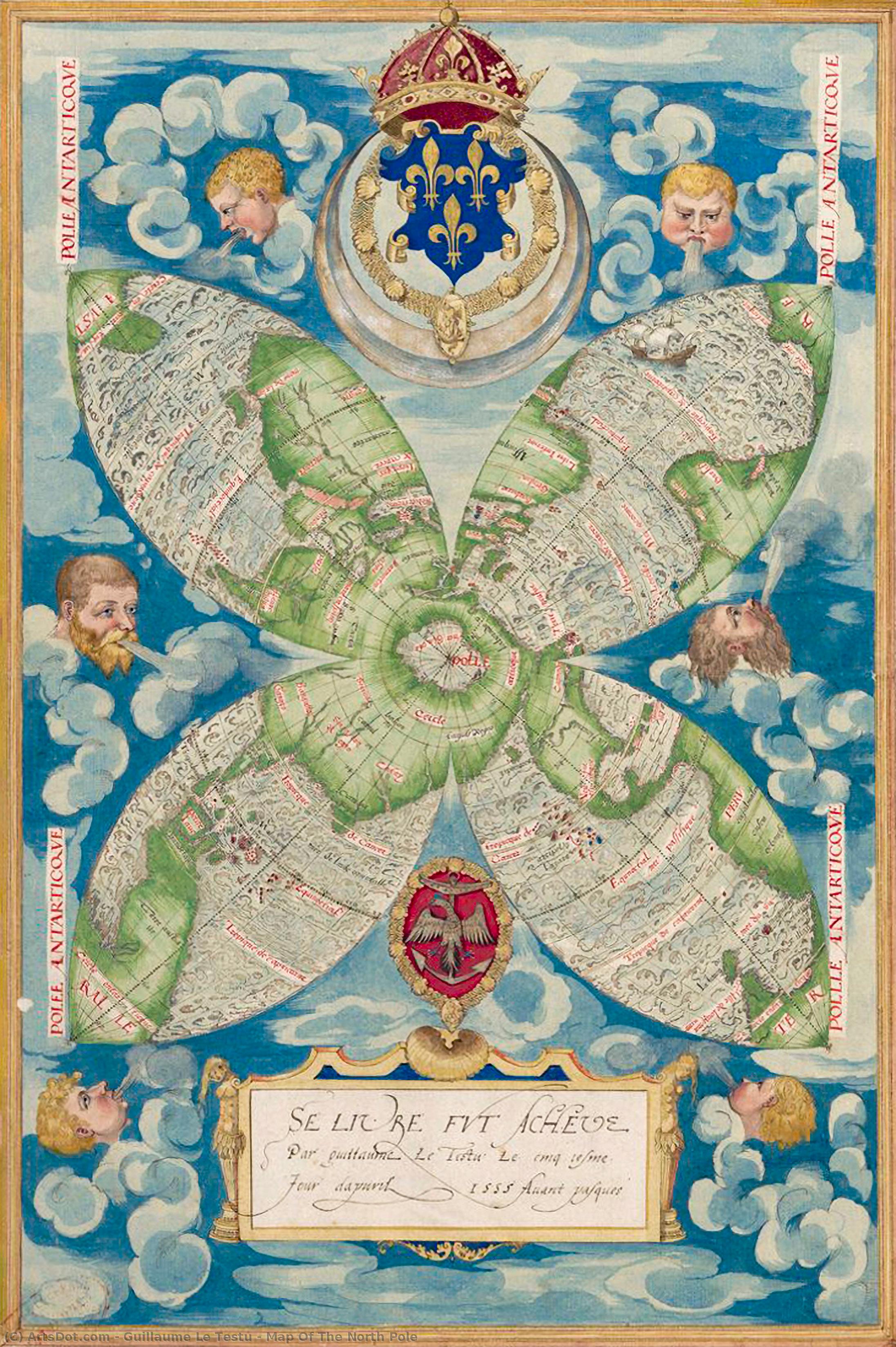 Map Of The North Pole — Guillaume Le Testu