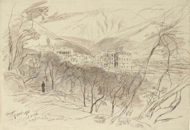 View Of Taggia, Liguria, Italy 2 — Edward Lear