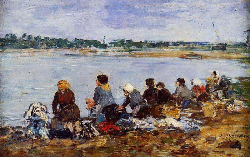 Laundresses On The Banks Of The Touques (8) — Eugène Ludović Boudin