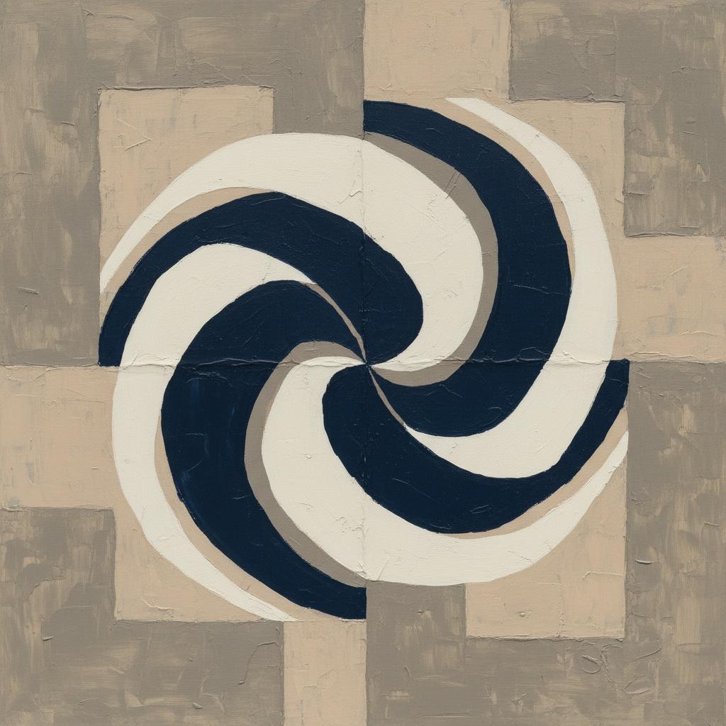 Celestial Vortex In Navy And Taupe: A Monumental Study Of Controlled Chaos — Laurent Fabre
