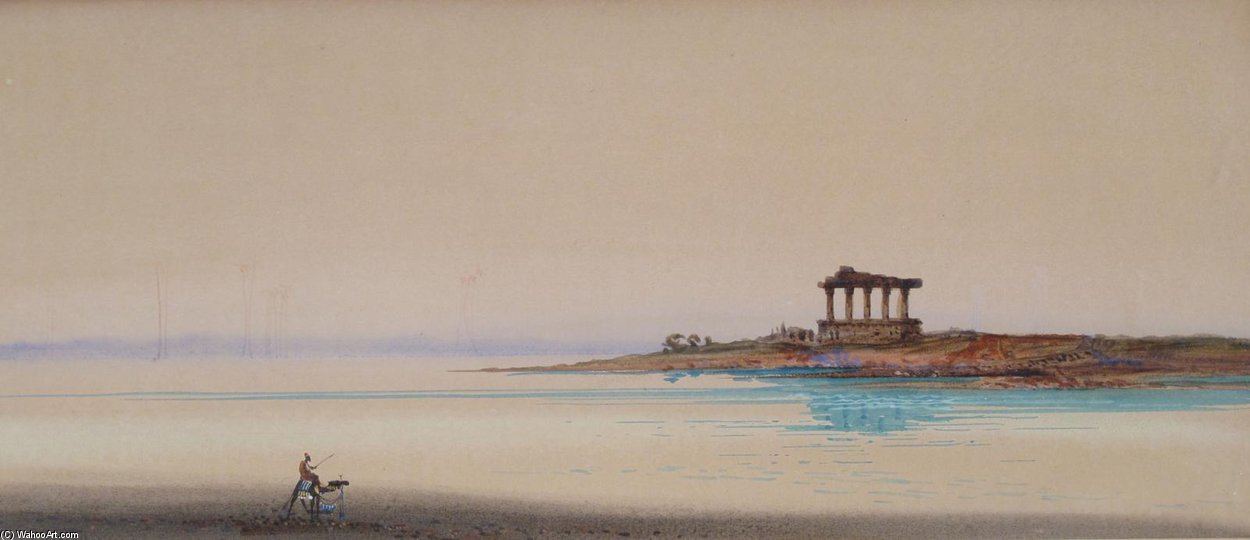 Desert Rider By Ruins On The Nile — Augustus Osborne Lamplough