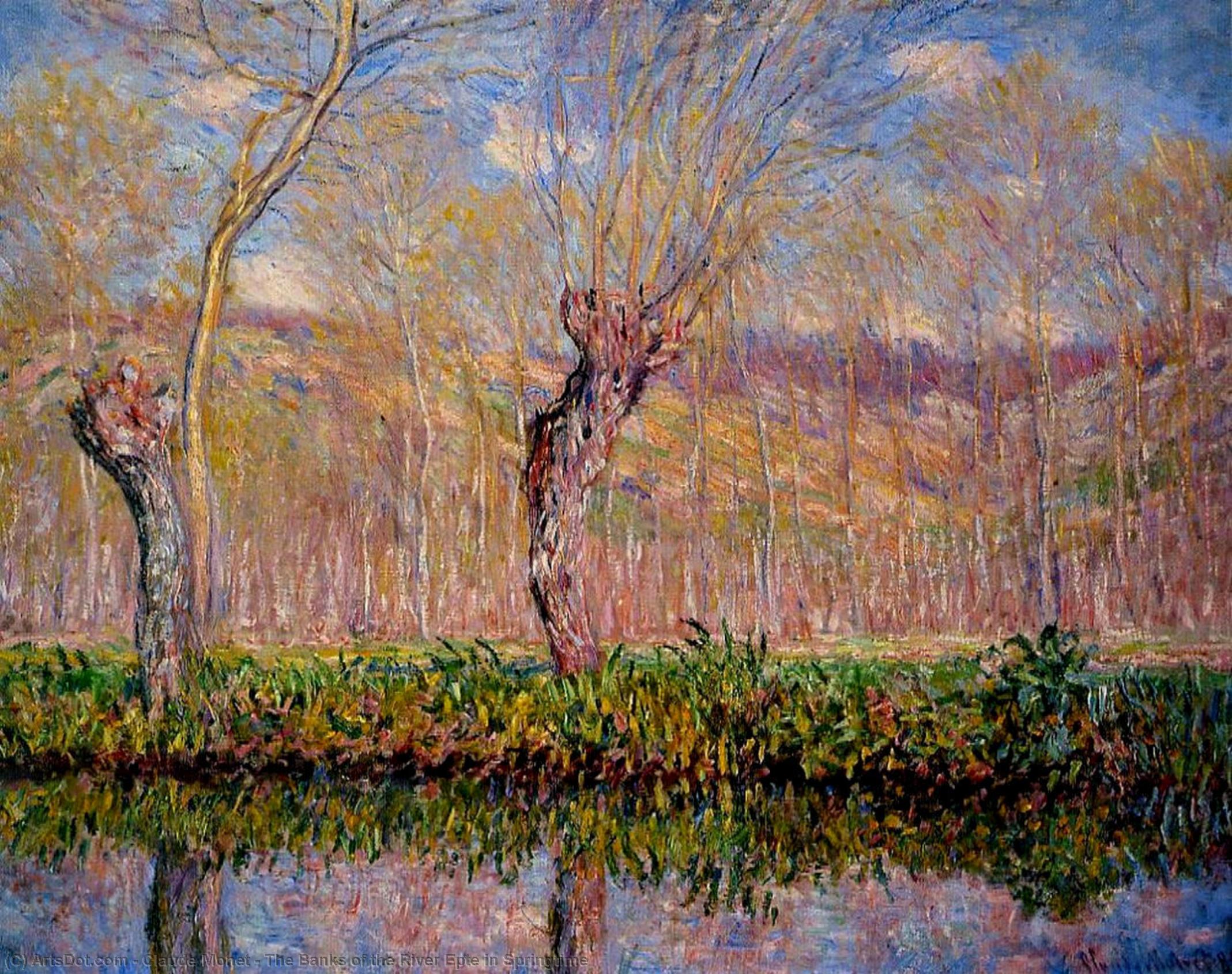 The Banks Of The River Epte In Springtime — Claude Monet