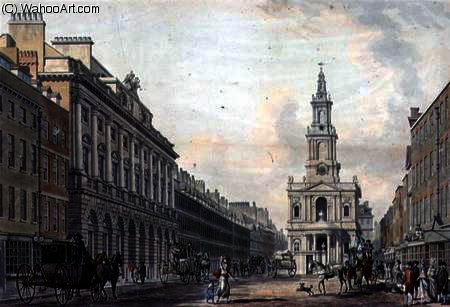 The Strand With Somerset House And St. Mary's Church — Thomas Malton Junior