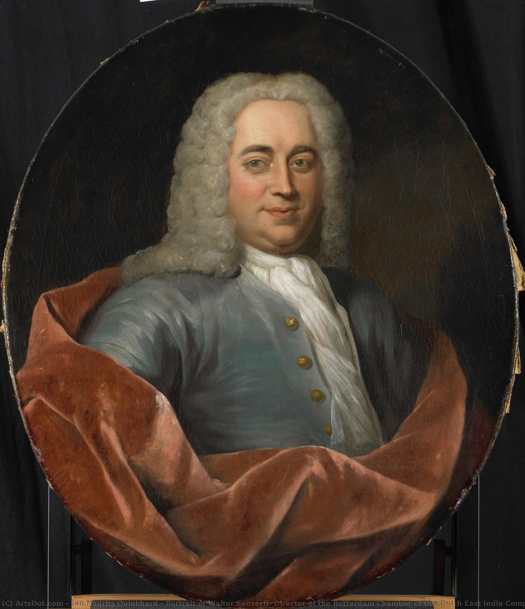 Portrait Of Walter Senserff, Director Of The Rotterdam Chamber Of The Dutch East India Company, Elected 1731, Jan Maurits Quinkhard, 1731 - 1772 — Jan Maurits Quinkhard