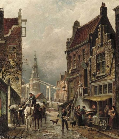 A View Of The Jewish Quarter With The Oudeschans And The Montelbaanstoren — Cornelis Christiaan Dommelshuizen