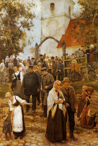 Pēc Dievkalpojuma (no Baznīcas) — Janis Rozentāls