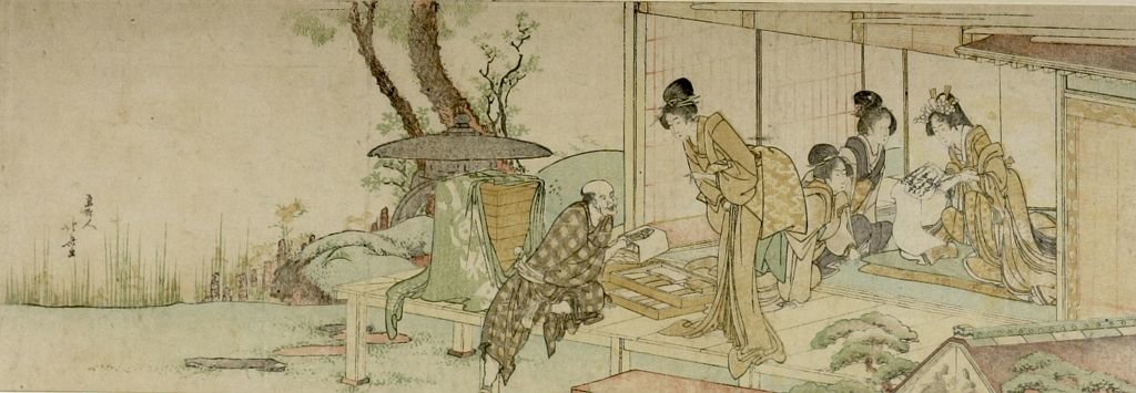 Four Women Buying Combs From A Vendor — Katsushika Hokusai
