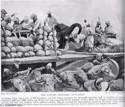 The Nawab's Artillery At Plassey - — Richard Caton Woodville