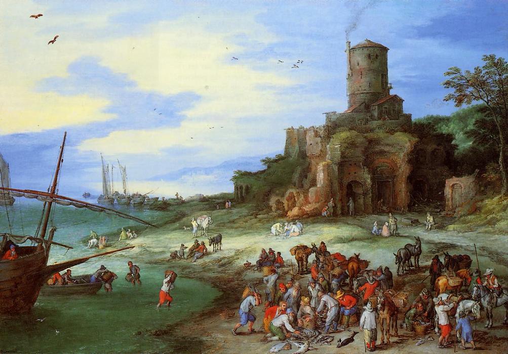 Coastal Landscape With The Tomb Of Scipion — Jan Brueghel Der Ältere