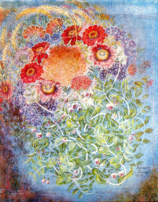 Wheat, Flowers, Grapes — Kateryna Vasylivna Bilokur