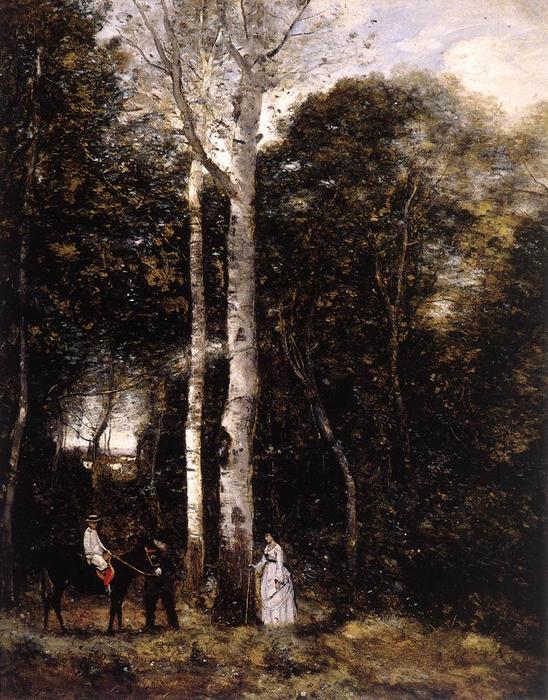 Promenade In The Parc Des Lions At Port-marly — Jean-baptiste-camille Corot