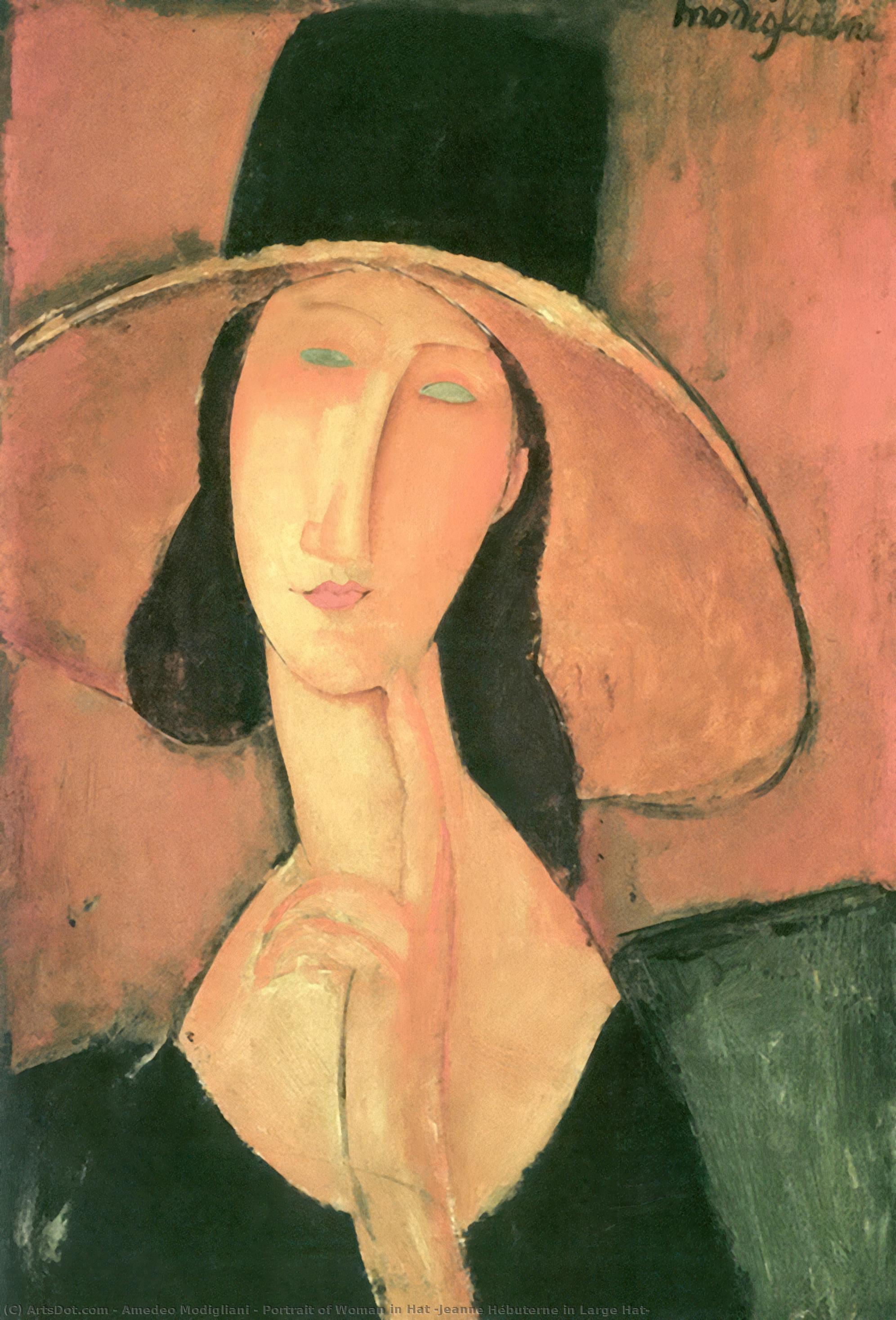 Portrait Of Woman In Hat (jeanne Hébuterne In Large Hat) — Amedeo Clemente Modigliani