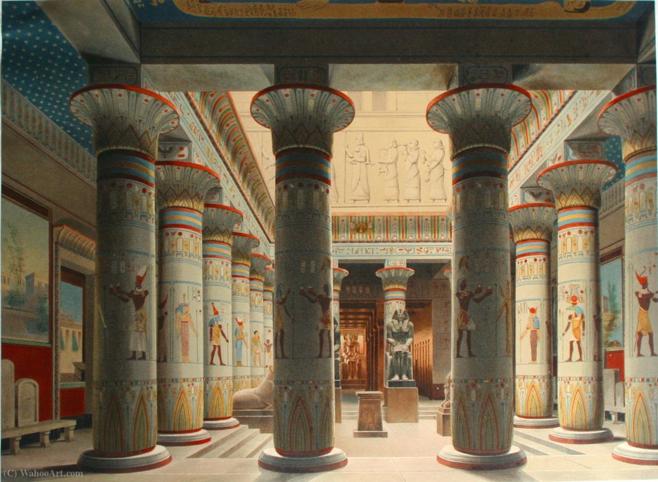 Aegyptischer Yard, Lithography After A Watercolor — Johan Filip Eduard Gerner