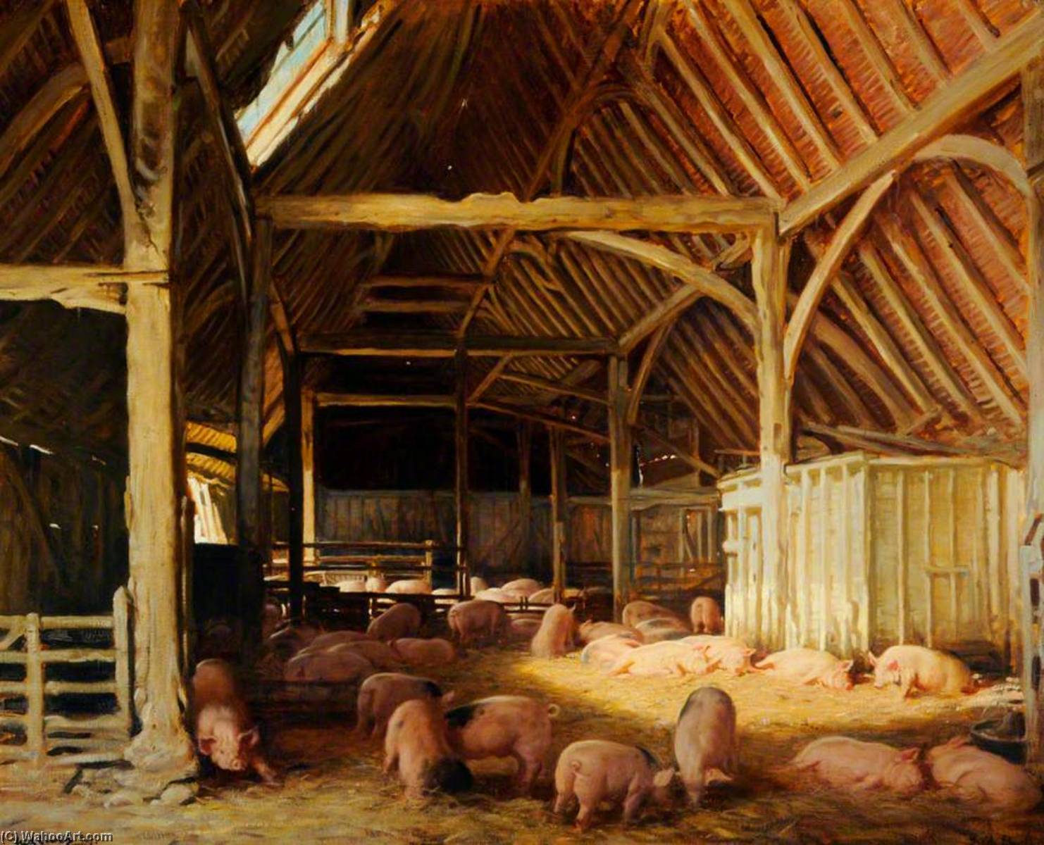 Pigs In A Barn — Frederick William Elwell