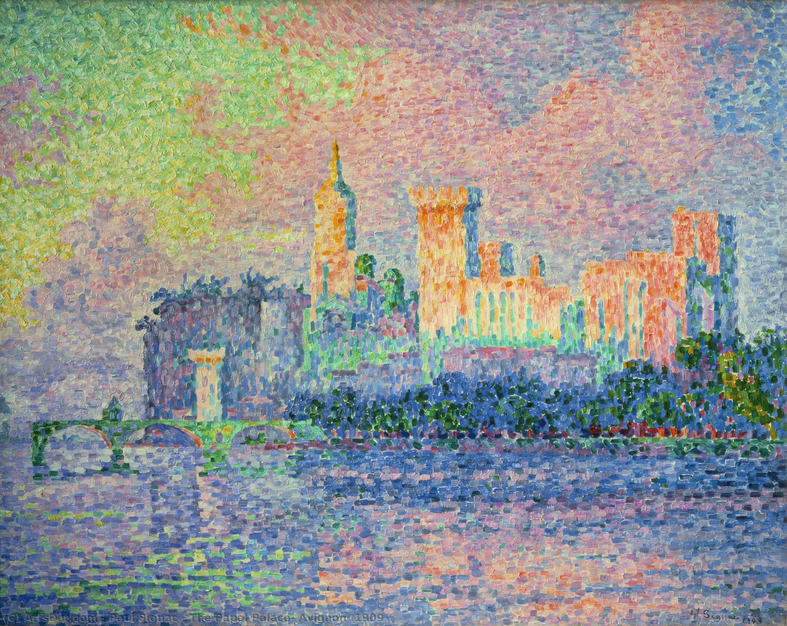 The Papal Palace, Avignon, 1909 — Paul Signac