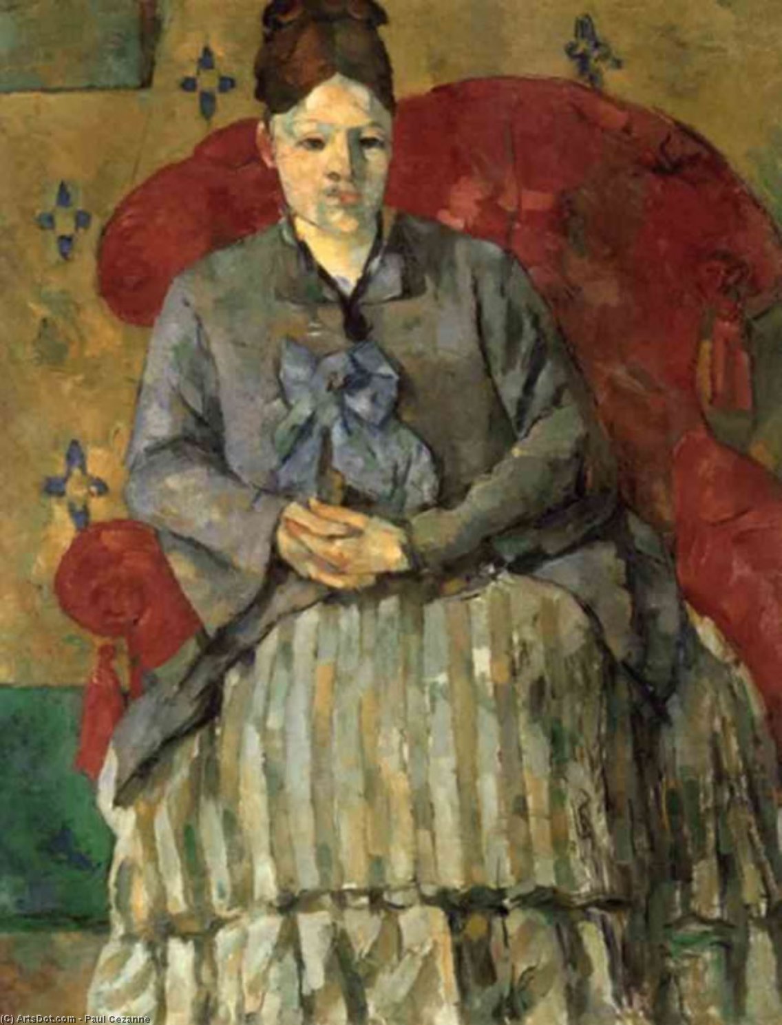 Madame Cézanne I Röd Fåtölj,1877, Boston Museum Of F — Paul Cézanne