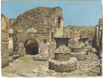 Le Moulin Et Le Four Du Victo Storto A Pompei — Joseph Theodor Hansen
