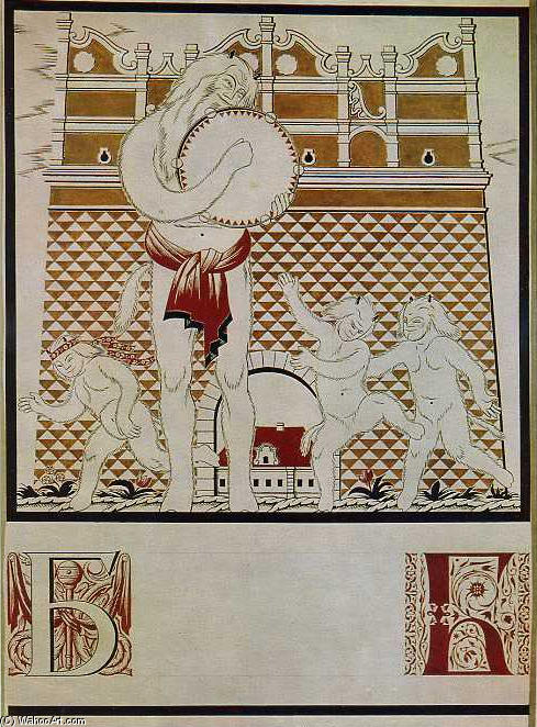 Sheet 'b' From The Album 'ukrainian Alphabet' — Heorhiy Narbut