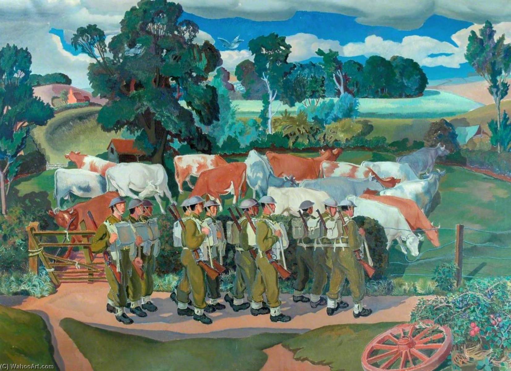 Troops In The Countryside — Gilbert Spenser