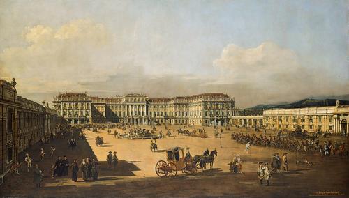 Das Kaiserliche Lustschloß Schönbrunn, Ehrenhofseite — Bernardo Bellotto