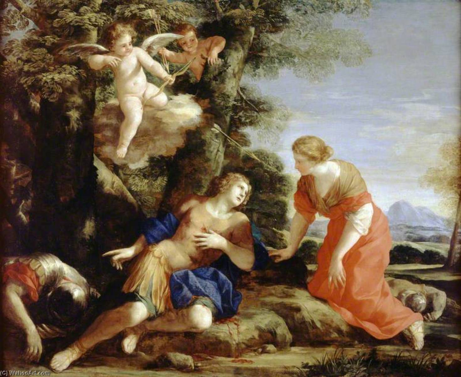 Angelica Encountering The Wounded Medoro — Giovanni Francesco Romanelli