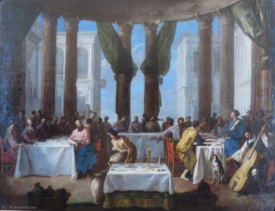 The Marriage In Cana By Johann Heinrich Schönfeld, Hermitage — Johann Heinrich Schönfeld