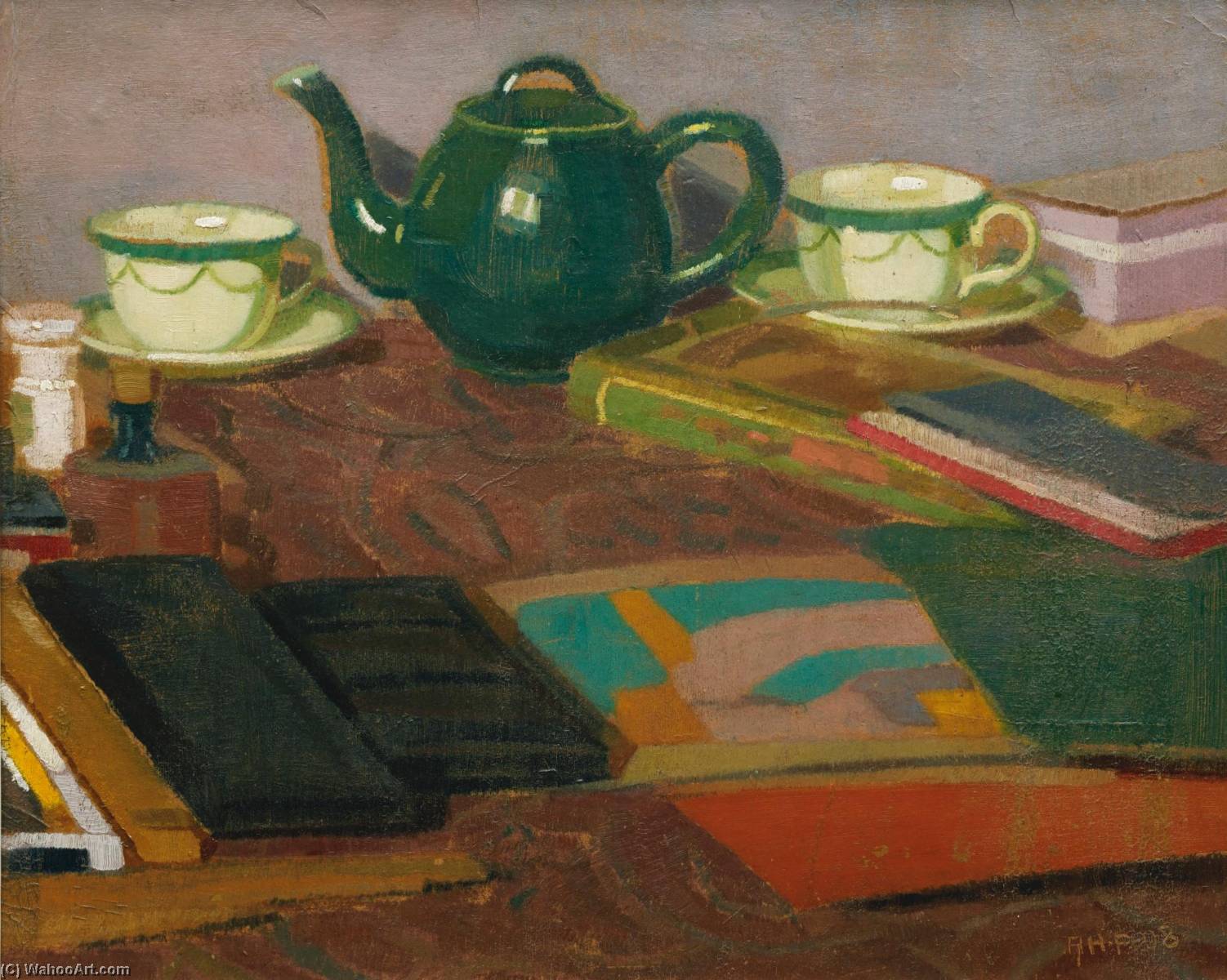 Teegeschirr Und Bücher, 1908 — Alfred Heinrich Pellegrini