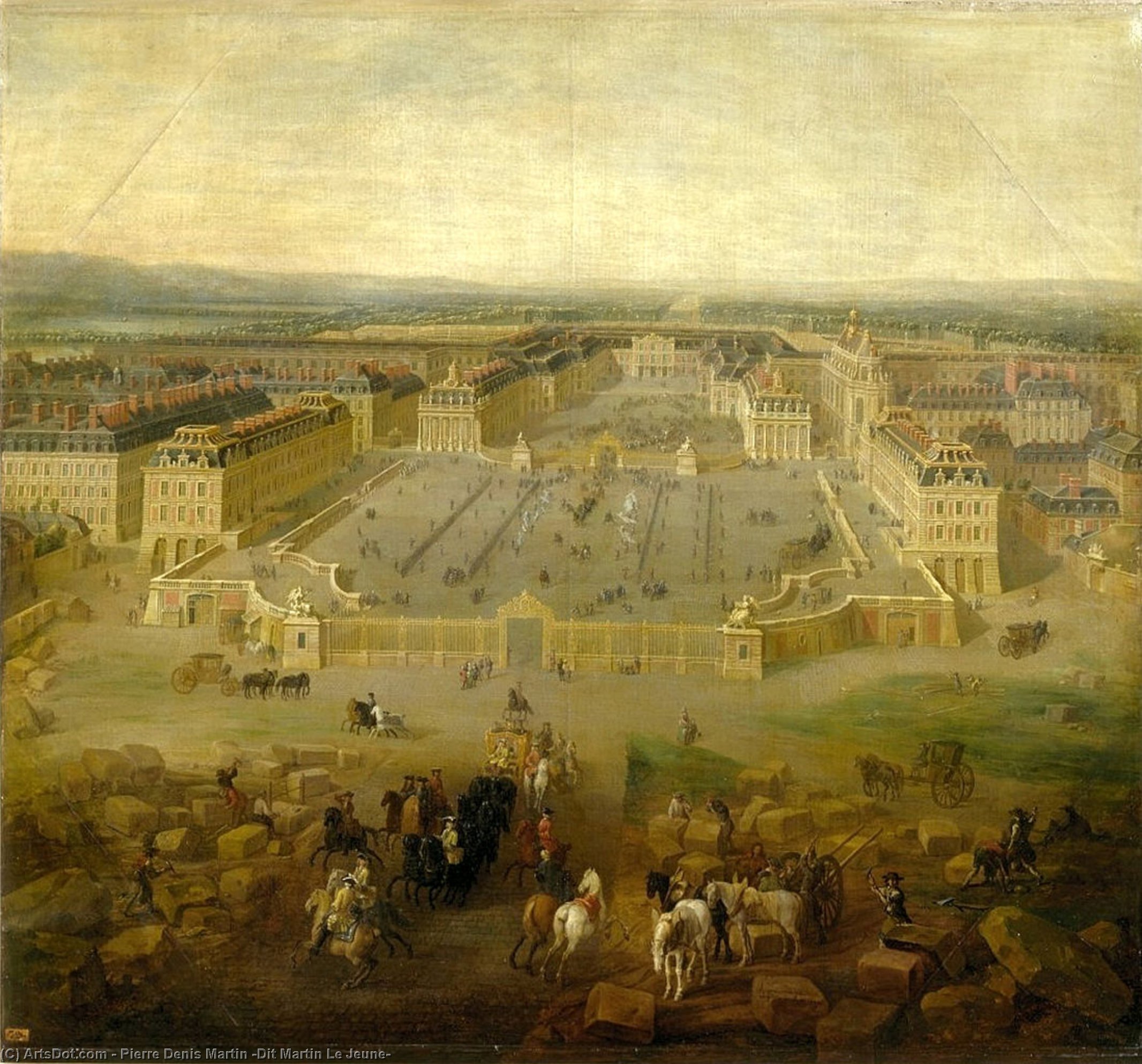 Ansicht Des Schlosses Versailles Vom Waffenplatz Aus Gesehen — Pierre Denis Martin (dit Martin Le Jeune)