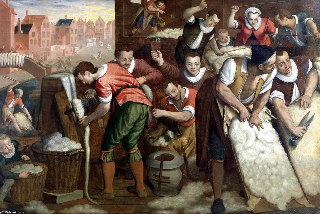 The Removal Of The Wool From The Skins And The Combing — Isaac Claesz Van Swanenburg (isaac Nicolai Van Swanenburg)
