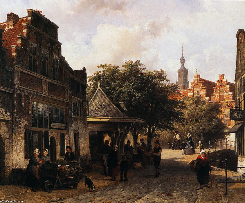 View Of Oudewater — Cornelis Springer