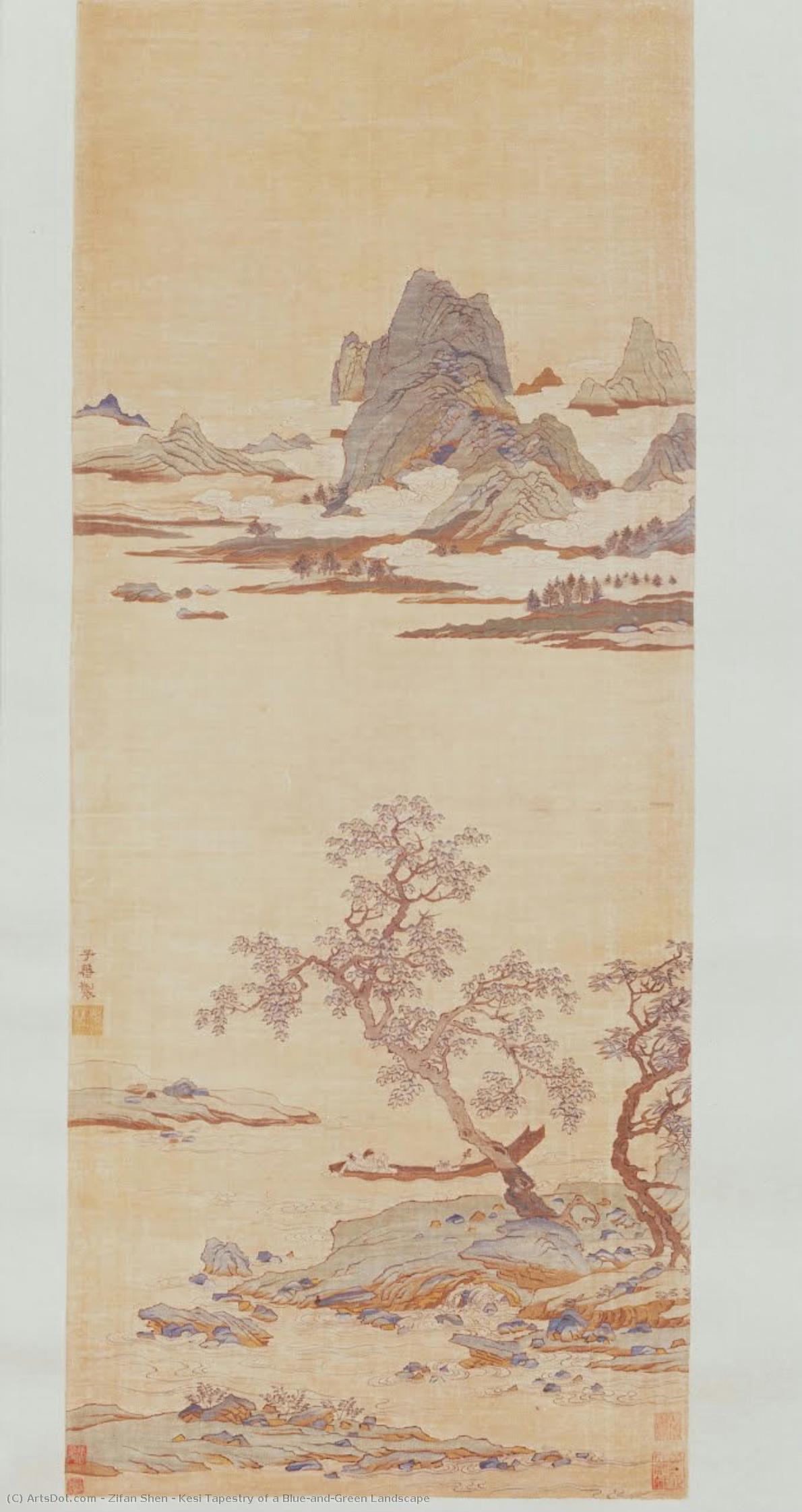 Kesi Tapestry Of A Blue-and-green Landscape — Zifan Shen