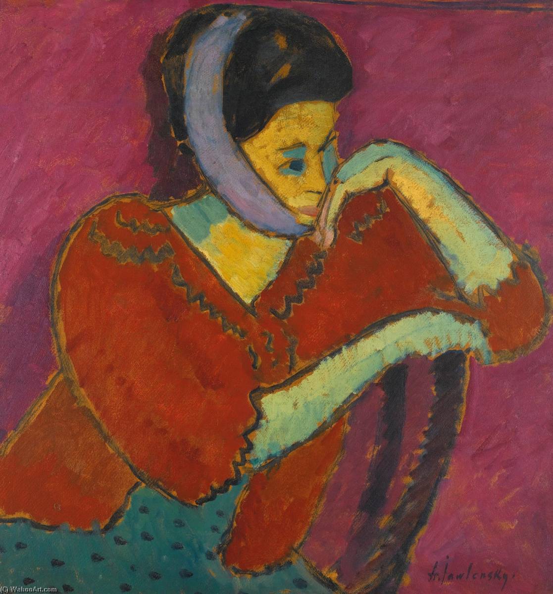Frau Mit Kopfbinde (woman With Head Bandage) — Alexej Von Jawlensky