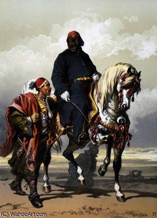 Eunuch Of The Seraglio On A Fine Arab Horse — Count Amadeo Preziosi