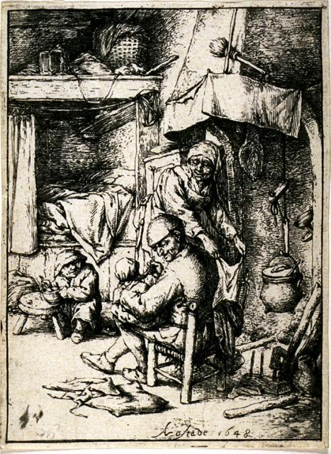 A Peasant Family At Home — Adriaen Van Ostade