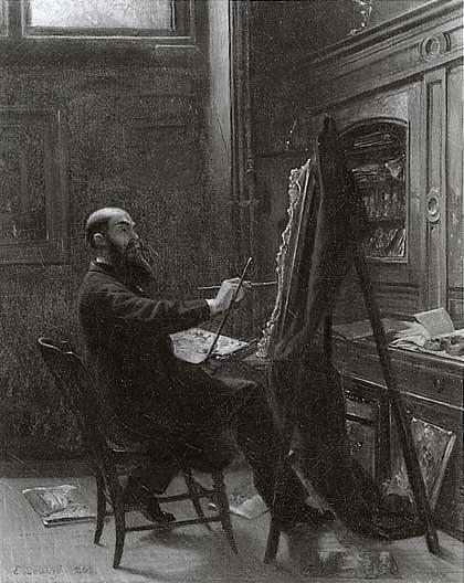 Worthington Whittredge In His 10th Street Studio, (painting) — Emanuel Gottlieb Leutze