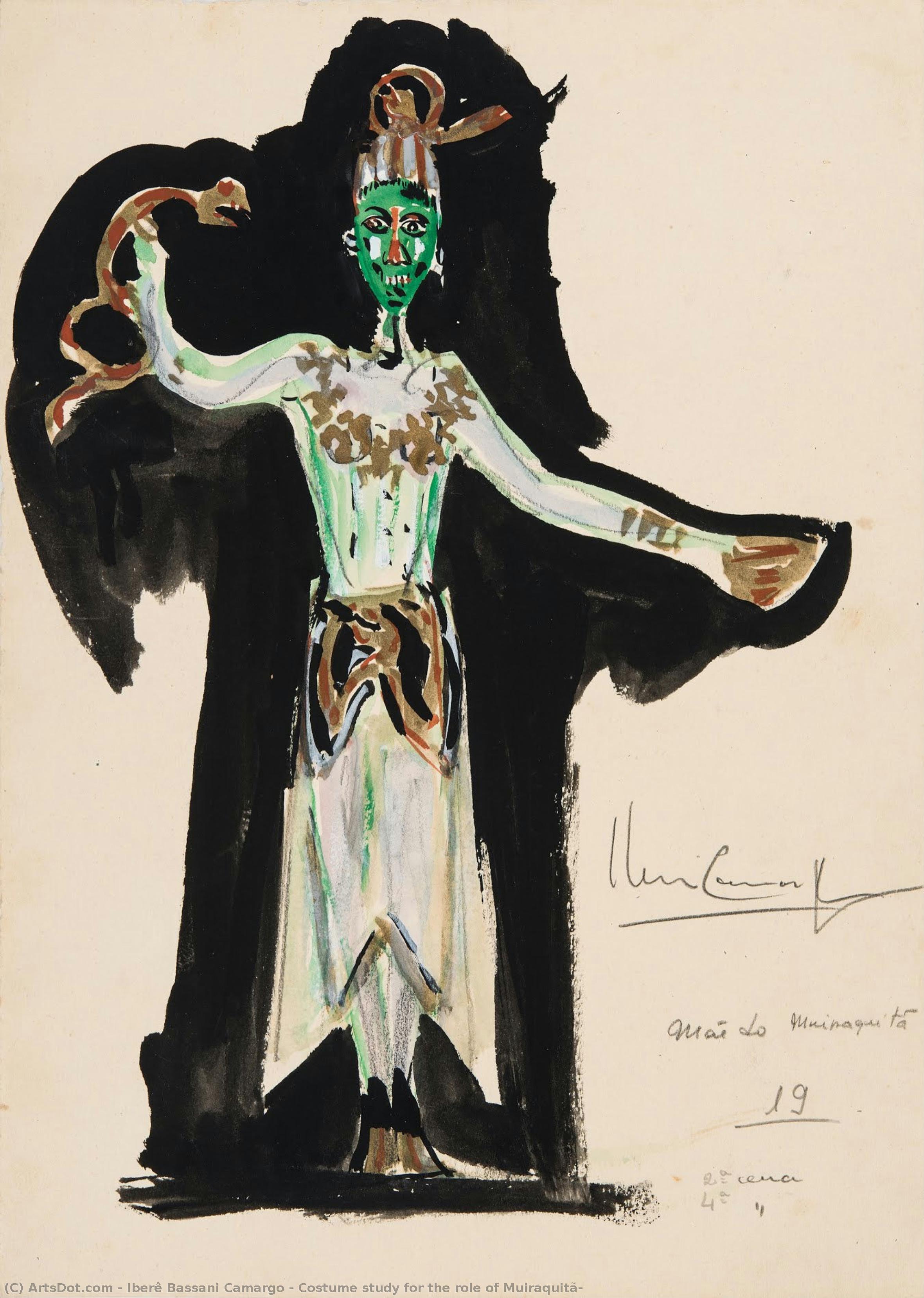 Costume Study For The Role Of Muiraquitã — Iberê Camargo