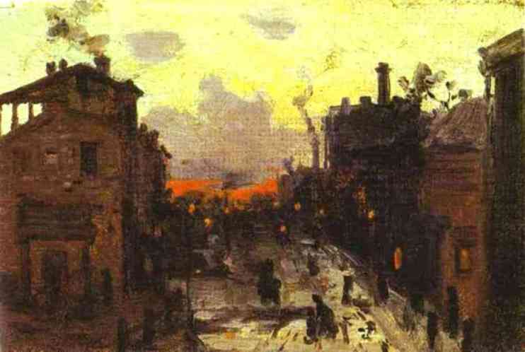 Sunset At The Outskirt Of The Town — Константин Алексејевич Коровин